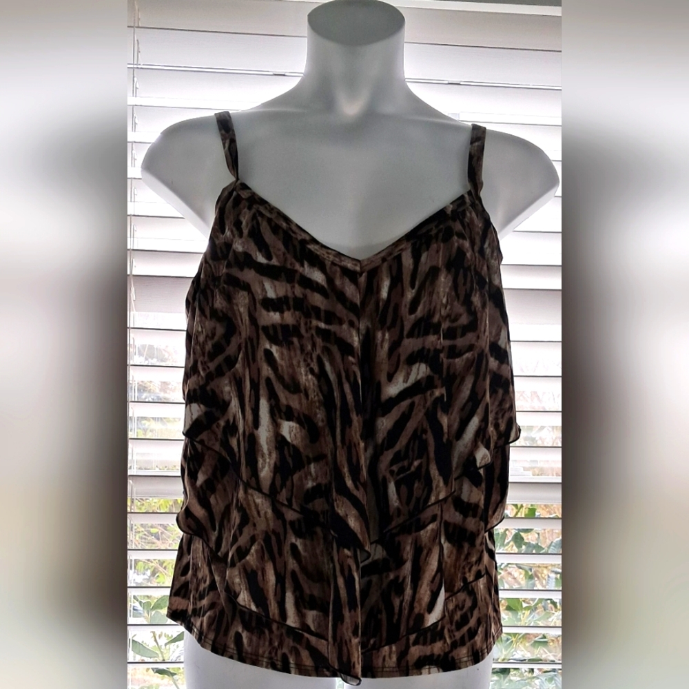 Simon Chang Full Figure 3 Tier Animal Tankini Swim Top Sz 20W NWT